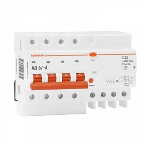 Фотография товара 'Texenergo Дифф. автомат АД 67-4 32А/100мА TDA4C32M'