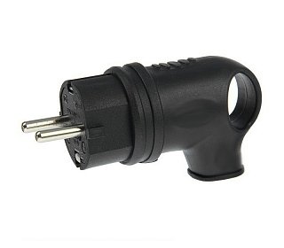 Фотография товара 'Texenergo Вилка каучук. угловая 2Р+РЕ 16А 220В IP44 VKP16-002'