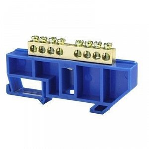 Фотография товара 'Texenergo Шина нулевая "N" 8 6х9 мм (с синим DIN-изолятором) NN-69-08-DB'