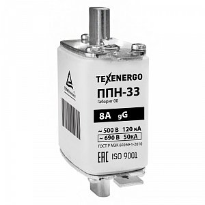 Фотография товара 'Texenergo Плавкая вставка ППН33 8А габарит 00 PP10-008'