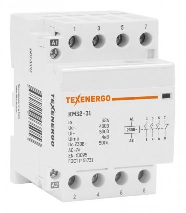 Фотография товара 'Texenergo KM32-31U22 Контактор модульный'