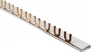 Фотография товара 'Texenergo Шина соединительная тип FORK (вилка) 1ф до 63А (дл.1м) NSF1-063'