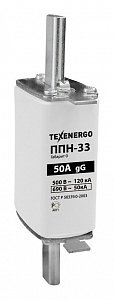 Фотография товара 'Texenergo Плавкая вставка ППН33 50А габарит 0 PP10-050-0'