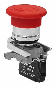Фотография товара 'Texenergo Выключатель кнопочный ВК21-ВS542 1р красный гриб с фиксацией (возврат поворотом) B21-BS542'