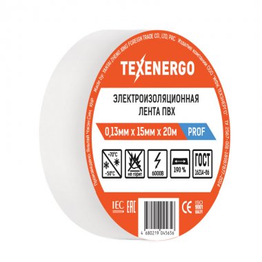 Фотография товара 'Texenergo PVC13-20-K01 Изолента ПВХ белая'