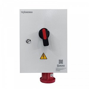 Фотография товара 'Texenergo Ящик силовой с автомат. выкл и силовой розеткой ЯВША-3 - 100 А IP54 ( штепс.разъем 125А четырехштырьковый) YVSA-3-100-125-2'