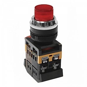 Фотография товара 'Texenergo Кнопочный выключатель ABLFP-22 красная с подсветкой 1з+1р 230В MFK-ABLFP-230-04'