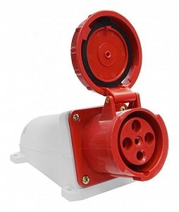 Фотография товара 'Texenergo Розетка 134 стац. ОУ 3Р+PE 63А 380В IP54 SE134-063Q'