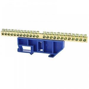 Фотография товара 'Texenergo Шина нулевая "N" 24 6х9 мм (с синим DIN-изолятором) NN-69-24-DB'