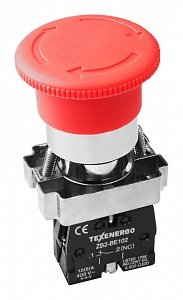Фотография товара 'Texenergo Кнопочный выключатель LAY5-BS542 "Грибок" красный фиксация поворотная 1р MFK-BS-04'