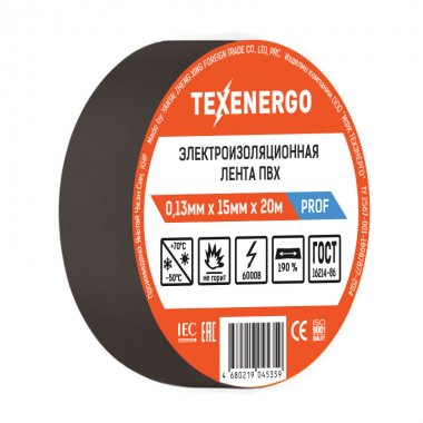 Фотография товара 'Texenergo PVC13-20-K02 Изолента ПВХ черная'