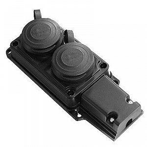 Фотография товара 'Texenergo Розетка каучук. перенос. 2-х мест. с З/К с защитной крышкой RKP16-002'