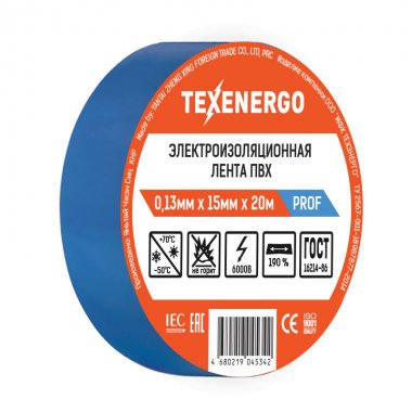 Фотография товара 'Texenergo PVC13-20-K07 Изолента ПВХ синяя'
