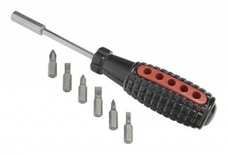 Фотография товара 'Texenergo Отвертка 6606 в блистере 6 сменных насадок (шлицевых и крестовых) TO6606'