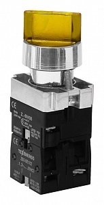 Фотография товара 'Texenergo Переключатель LAY5-BК2565 на 2 положения с подсветкой "I-O" желтый 1з+1р MFK-BK-2-05'