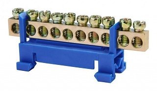 Фотография товара 'Texenergo Шина нулевая "N" 10 6х9 мм (с DIN-изолятором "Стойка") NN-69-10-S'