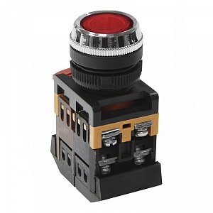 Фотография товара 'Texenergo Кнопочный выключатель ABLFS-22 красная с подсветкой 1з+1р 230В MFK-ABLFS-230-04'