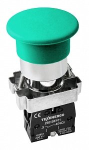 Фотография товара 'Texenergo Кнопочный выключатель LAY5-BС31 "Грибок" зеленый 1з MFK-BC-06'