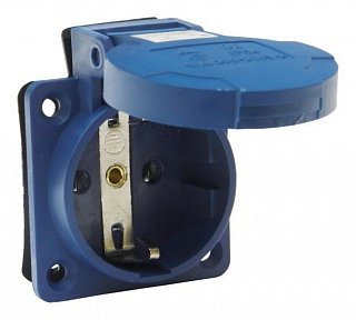 Фотография товара 'Texenergo Розетка панельная РП10-3 с/у с защитной крышкой 2Р+РЕ 16А 250В IP54 SE010-016M'