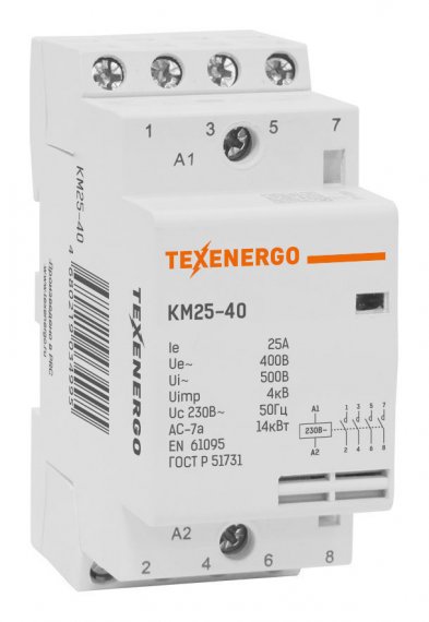 Фотография товара 'Texenergo KM25-40 Контактор модульный'