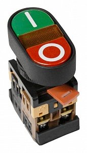 Фотография товара 'Texenergo Кнопочный выключатель APBB-22N сдвоенная кнопка " I - O " с подсветкой MFK-APBB-230-51'