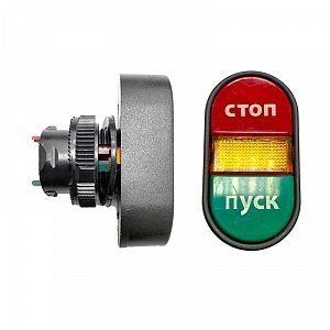 Фотография товара 'Texenergo Кнопочный выключатель APBB-22N сдвоенная приставка "Пуск-Стоп" с подсветкой MFK-APBB-1-230-51-PR'