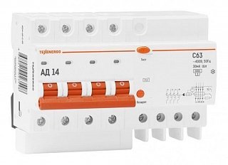 Фотография товара 'Texenergo Дифф. автомат АД-14 63А/30мА AD14-63-С-30'