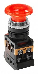 Фотография товара 'Texenergo Кнопочный выключатель AELA-22 красный гриб с подсветкой 1з+1р 230В MFK-AELA-230-04'