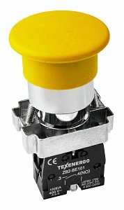 Фотография товара 'Texenergo Кнопочный выключатель LAY5-BС51 "Грибок" желтый 1з MFK-BC-05'