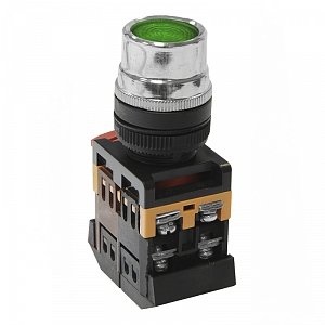 Фотография товара 'Texenergo Кнопочный выключатель ABLF-22 зеленая с подсветкой 1з+1р 230В MFK-ABLF-230-06'