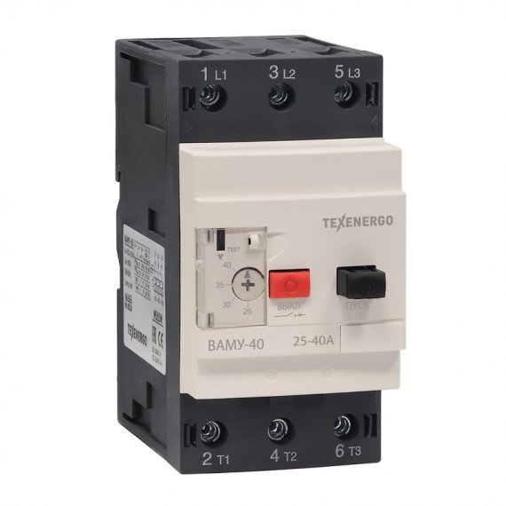 Фотография товара 'Texenergo MS40M Пускатель ручной кнопочный ВАМУ 25-40А'