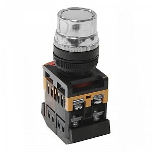 Фотография товара 'Texenergo Кнопочный выключатель ABLF-22 белая с подсветкой 1з+1р 230В MFK-ABLF-230-01'