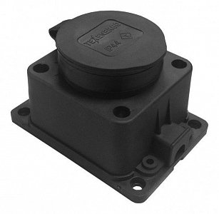 Фотография товара 'Texenergo Розетка каучук. настенная 1-я с З/К и защитной крышкой RKН16-001'