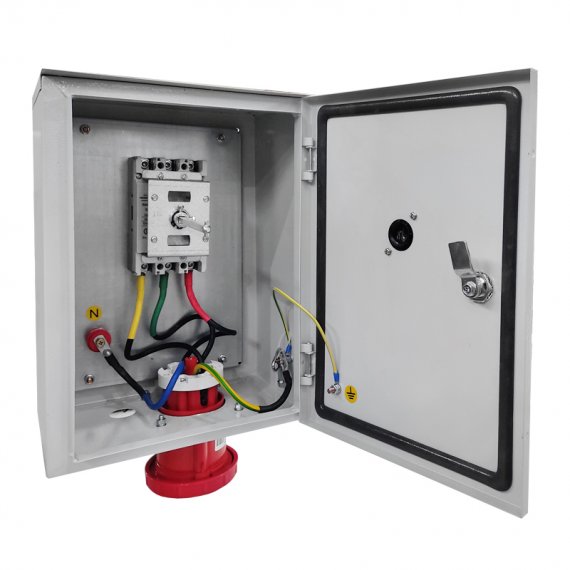 Фотография товара 'Texenergo YVSA-3-80-125 Ящик силовой с автомат. выкл и силовой розеткой ЯВША-3 - 80 А IP54 ( штепс.разъем 125А пятиштырьковый) Texenergo'