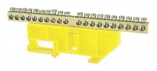 Фотография товара 'Texenergo Шина нулевая "N" 20 6х9 мм (с жёлтым DIN-изолятором) NN-69-20-DY'