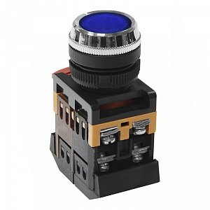 Фотография товара 'Texenergo Кнопочный выключатель ABLFS-22 синяя с подсветкой 1з+1р 230В MFK-ABLFS-230-07'