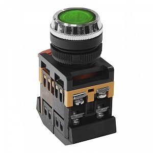 Фотография товара 'Texenergo Кнопочный выключатель ABLFS-22 зеленая с подсветкой 1з+1р 230В MFK-ABLFS-230-06'