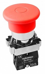 Фотография товара 'Texenergo Кнопочный выключатель LAY5-BТ42 "Грибок" красный с фиксацией 1р MFK-BT-04'