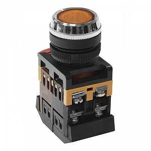 Фотография товара 'Texenergo Кнопочный выключатель ABLFS-22 желтая с подсветкой 1з+1р 230В MFK-ABLFS-230-05'