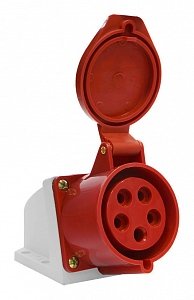 Фотография товара 'Texenergo Розетка 125 стац. ОУ 3Р+PE+N 32А 380В IP44 SE125-032Q'