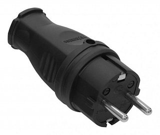 Фотография товара 'Texenergo Вилка каучук. прямая 2Р+РЕ 16А 220В IP44 VKP16-001'