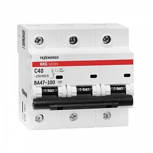 Фотография товара 'Texenergo Автоматический выключатель ВА47-100-NRG 3п 40А 10кА хар-ка C TAMNRG310C040'