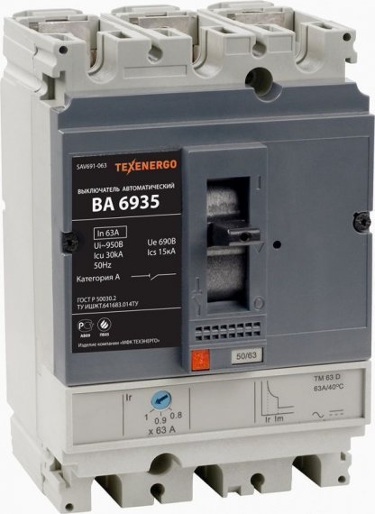 Фотография товара 'Texenergo SAV691-063 Выключатель автоматический'
