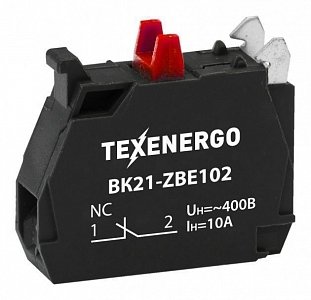 Фотография товара 'Texenergo Вспомогательный блок контактов для ВК21-ZBE102 1р (1NC) ZB21-102'