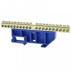 Фотография товара 'Texenergo Шина нулевая "N" 20 6х9 мм (с синим DIN-изолятором) NN-69-20-DB'