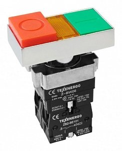 Фотография товара 'Texenergo Кнопочный выключатель LAY5-BW8465 сдвоенная " I-O" с подсветкой MFK-BW-51'