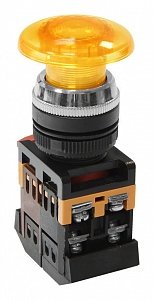 Фотография товара 'Texenergo Кнопочный выключатель AELA-22 желтый гриб с подсветкой 1з+1р 230В MFK-AELA-230-05'